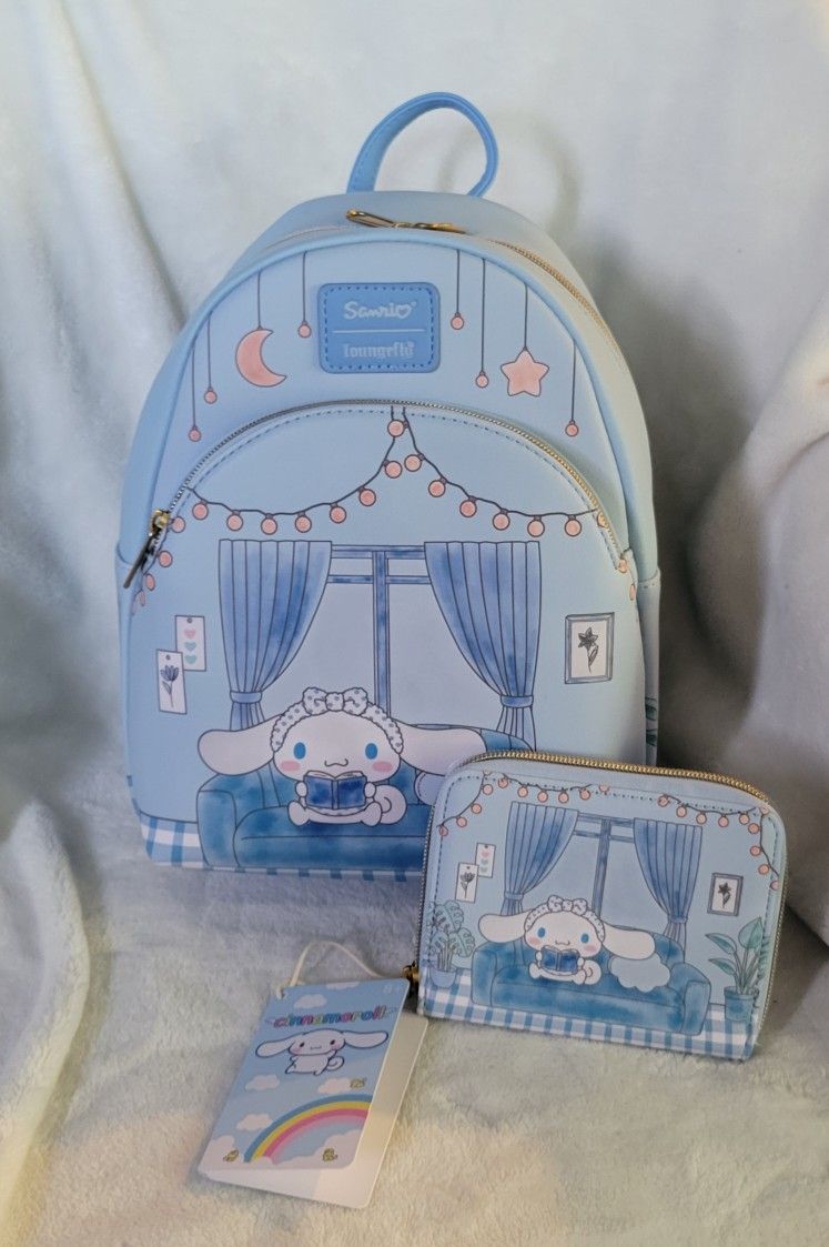 Loungefly Sanrio Cinnamoroll backpack and wallet