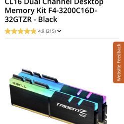G.Skill Trident Z RGB 32GB (2 x 16GB) DDR4-3200 PC4-25600