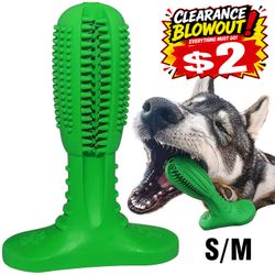 Dog Toothbrush Chew bite Toy Dental oral Care Brush Stick Natural Rubber pet FDA