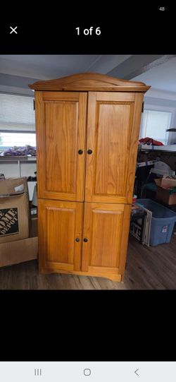 Solid Wood Armoire - Entertainment Center or Hanging Closet