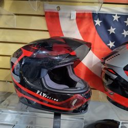 Fly racing motorcycle full face helmet DOT approved.