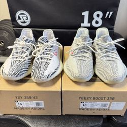 🔥 Yeezy Boost 350 V2 Bundle – Zebra + Blue Tint – Size 10 – AUTHENTIC 🔥