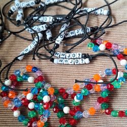 Bracelets. Wwjd And Beaded