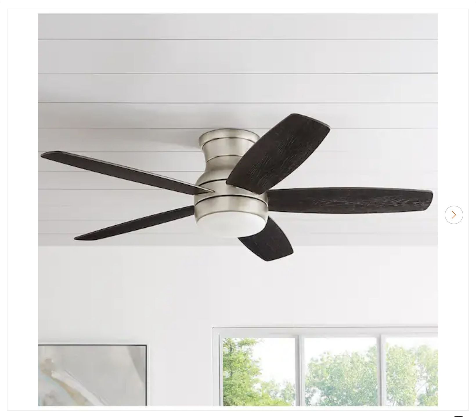 Ashby Park 52 in. White Color Changing Integrated LED Brushed Nickel Ceiling Fan - New