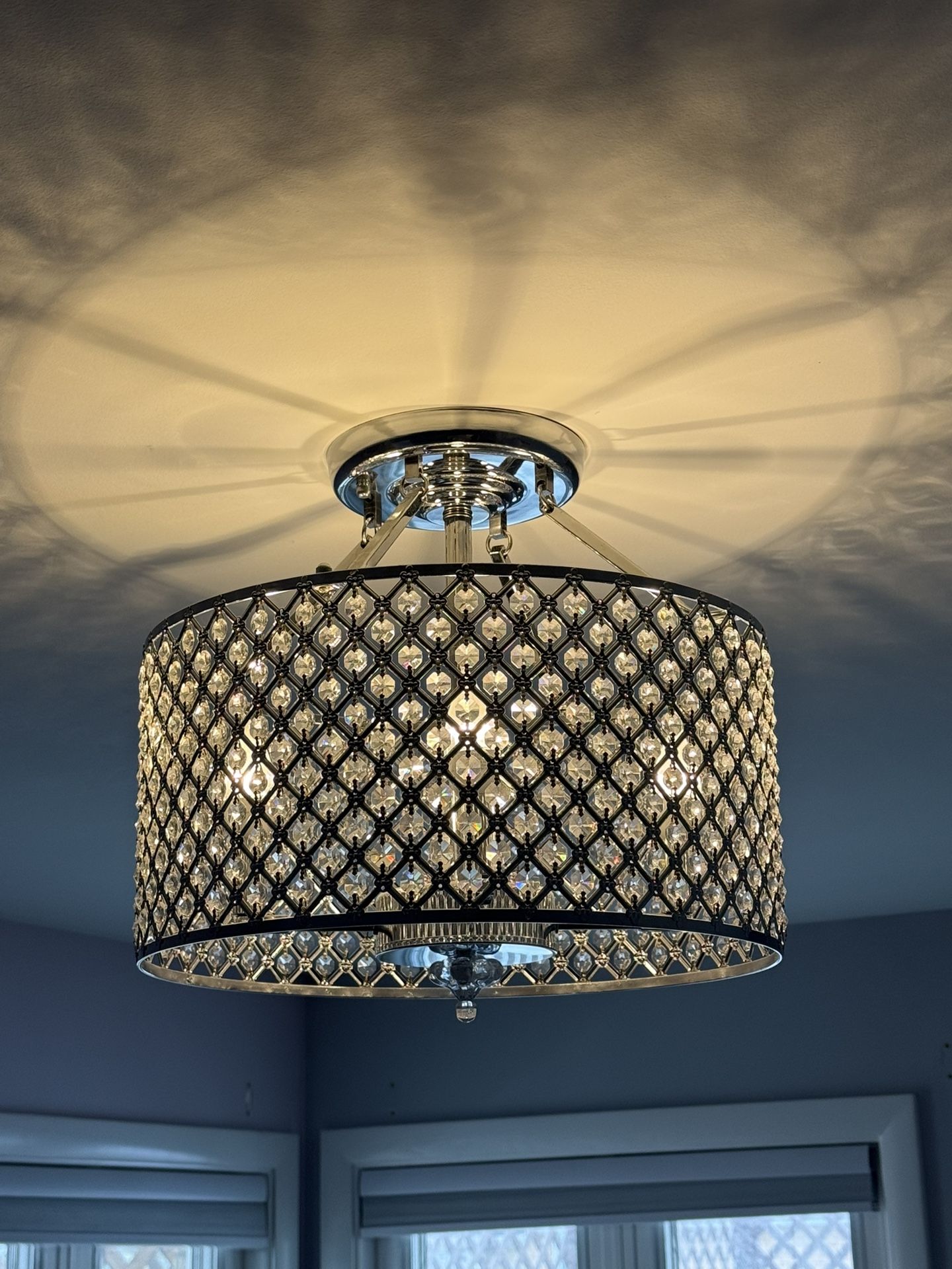 Crystal Drum Light Fixture