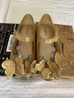 Melissa Butterfly Shoes - Gold Color Size 10