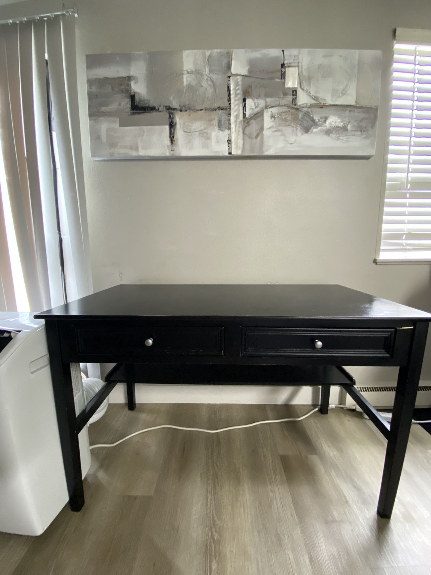 Black Desk, Chair & Canvas Bundle