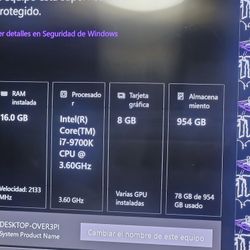 Intel(R)core(tm)i7-9700k cpu 3.60ghz