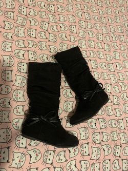Girls black long size 7(toddler) boots