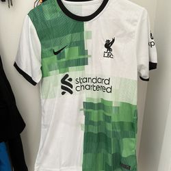 Liverpool Green and white soccer jersey, nameless