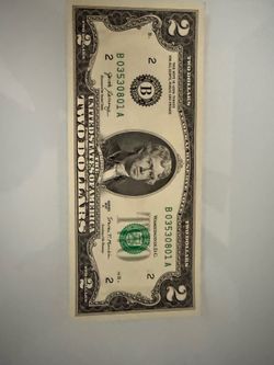 2 dollar bill from 2017 series A, rare bill