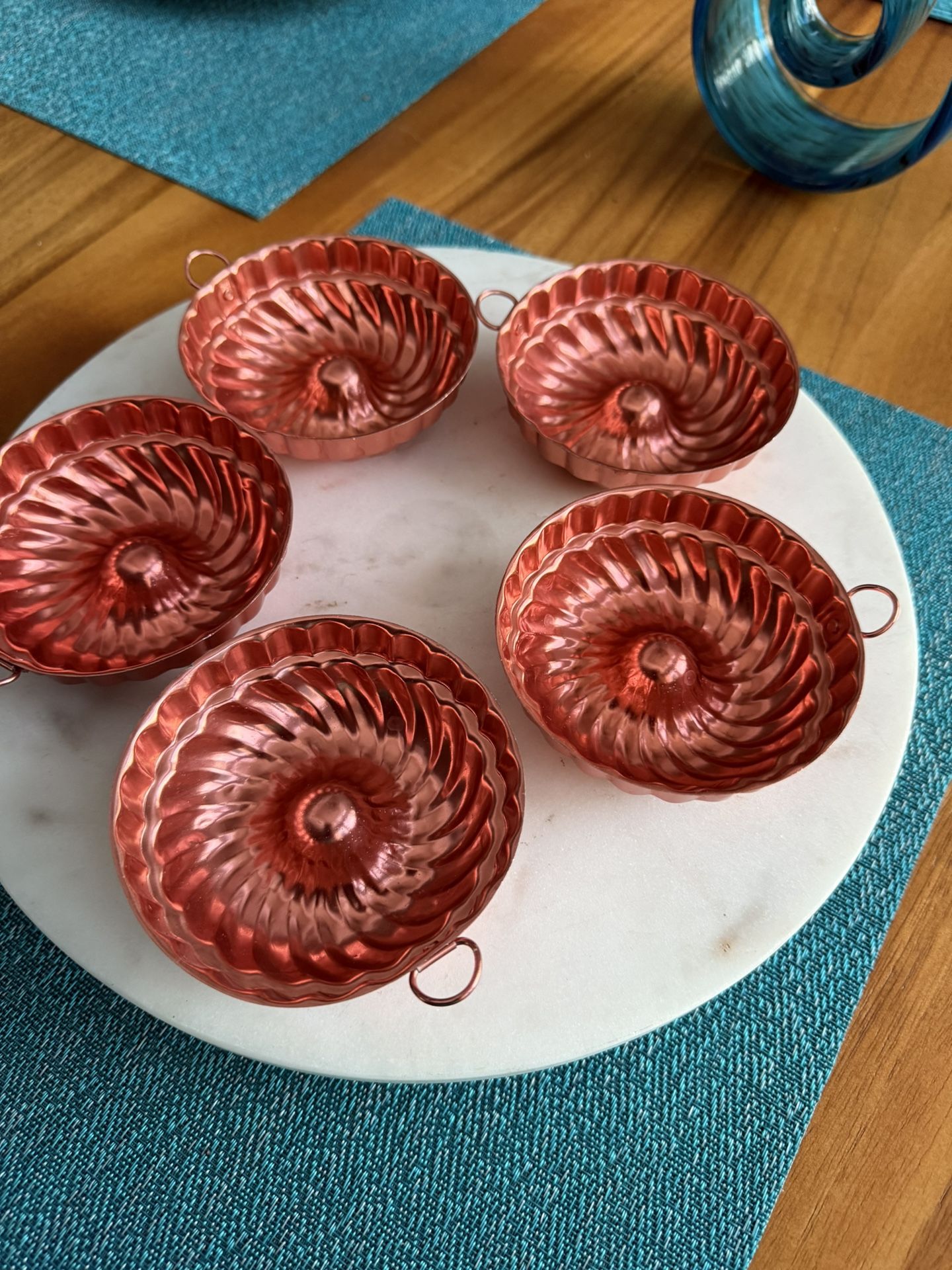 5 Vintage Copper Molds Set 