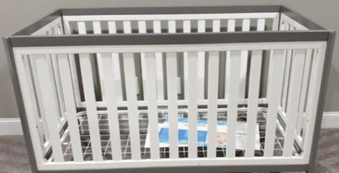 Beautiful Grey and white crib