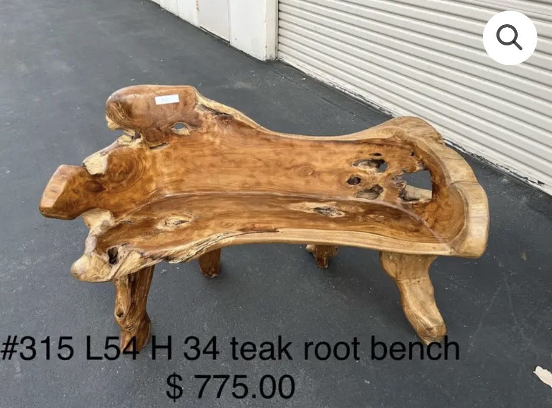🌿 Teak Root Wooden Bench 🌿