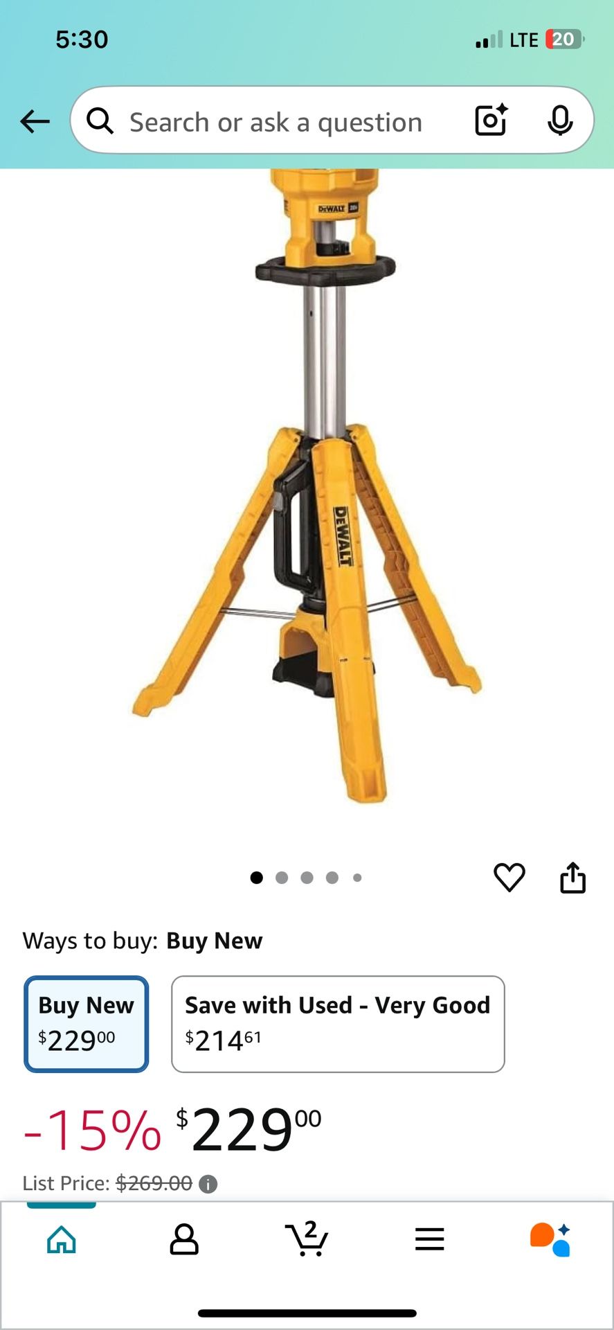 Dewalt 3000 Lumens LED Tripod