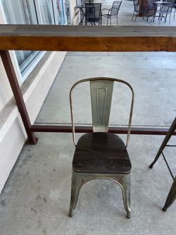 Wood/Metal Table Chair