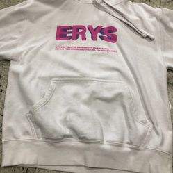Jaden Smith Erys Tour Hoodie In White Wth Pink Text  Size M