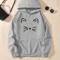Cat Face Women's Hoodie (XXL) 14