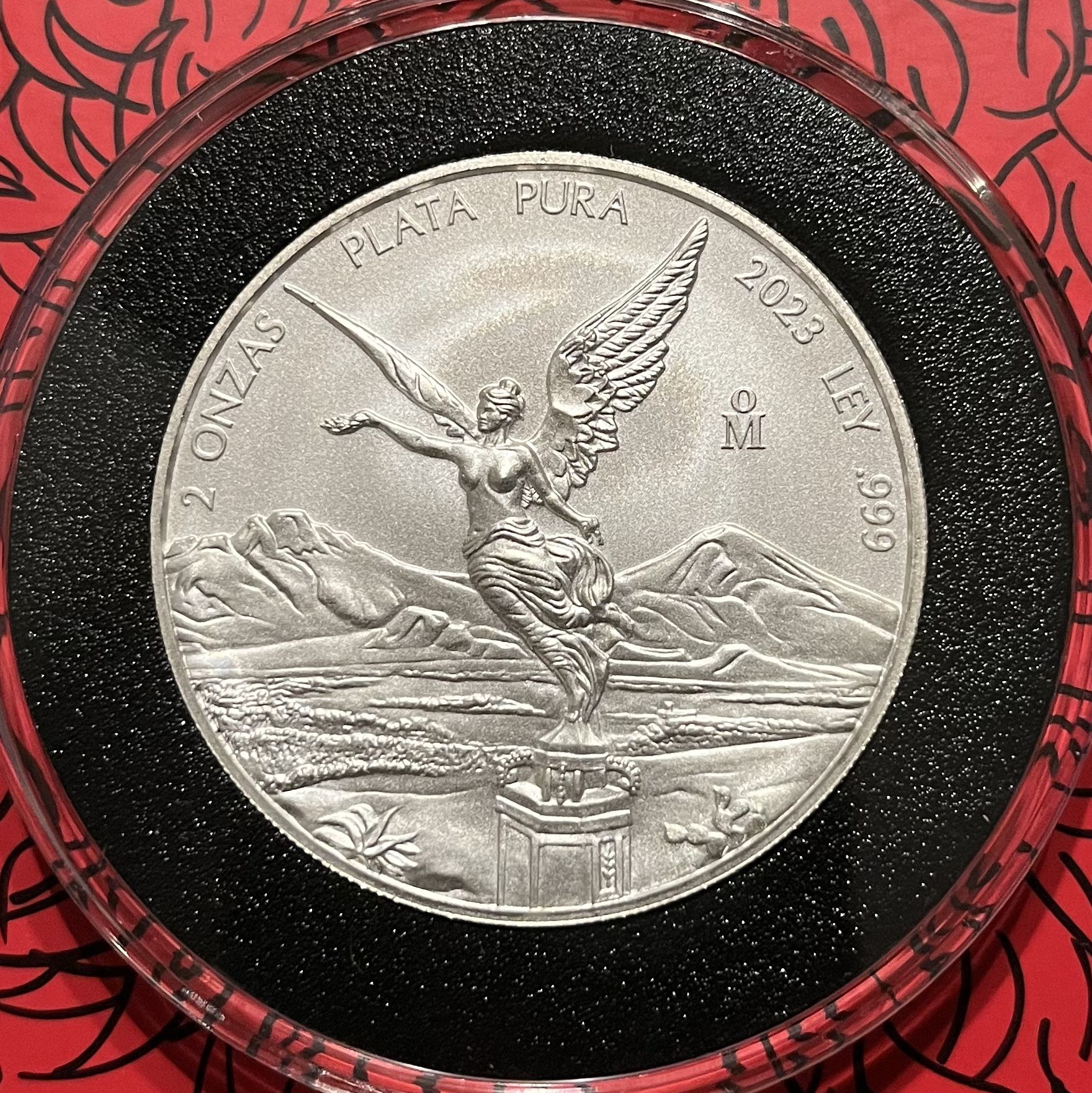 2  OZ SILVER MEXICAN LIBERTAD 2023 PLATA PURA  .999 FS