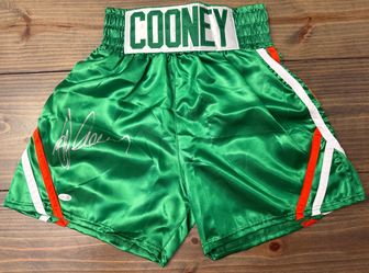🥊 Gerry Cooney JSA Witnessed Autographed Boxing Trunks – Irish Colors 🍀