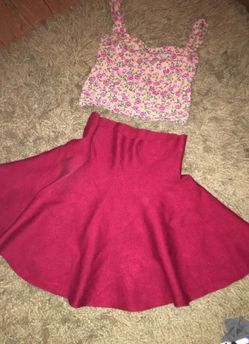 Crop top and skirt cute outfit