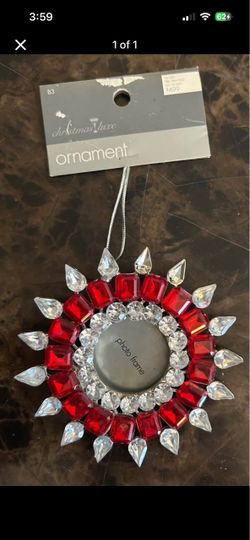 Christmas Luxe Jeweled Photo Frame Ornament