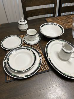 12 pc china set with salad bowl , serving dish