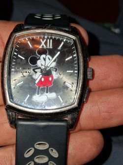 Disney Mickey Mouse Watch Black Rubber Strap
