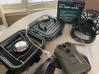 Camping: New stove/griddle, dual light and fan, game camera