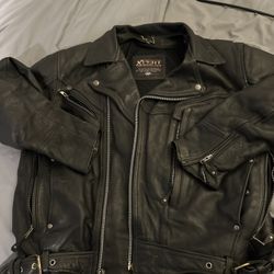 Xpert Performance Leather Motorcycle Jacket Black,