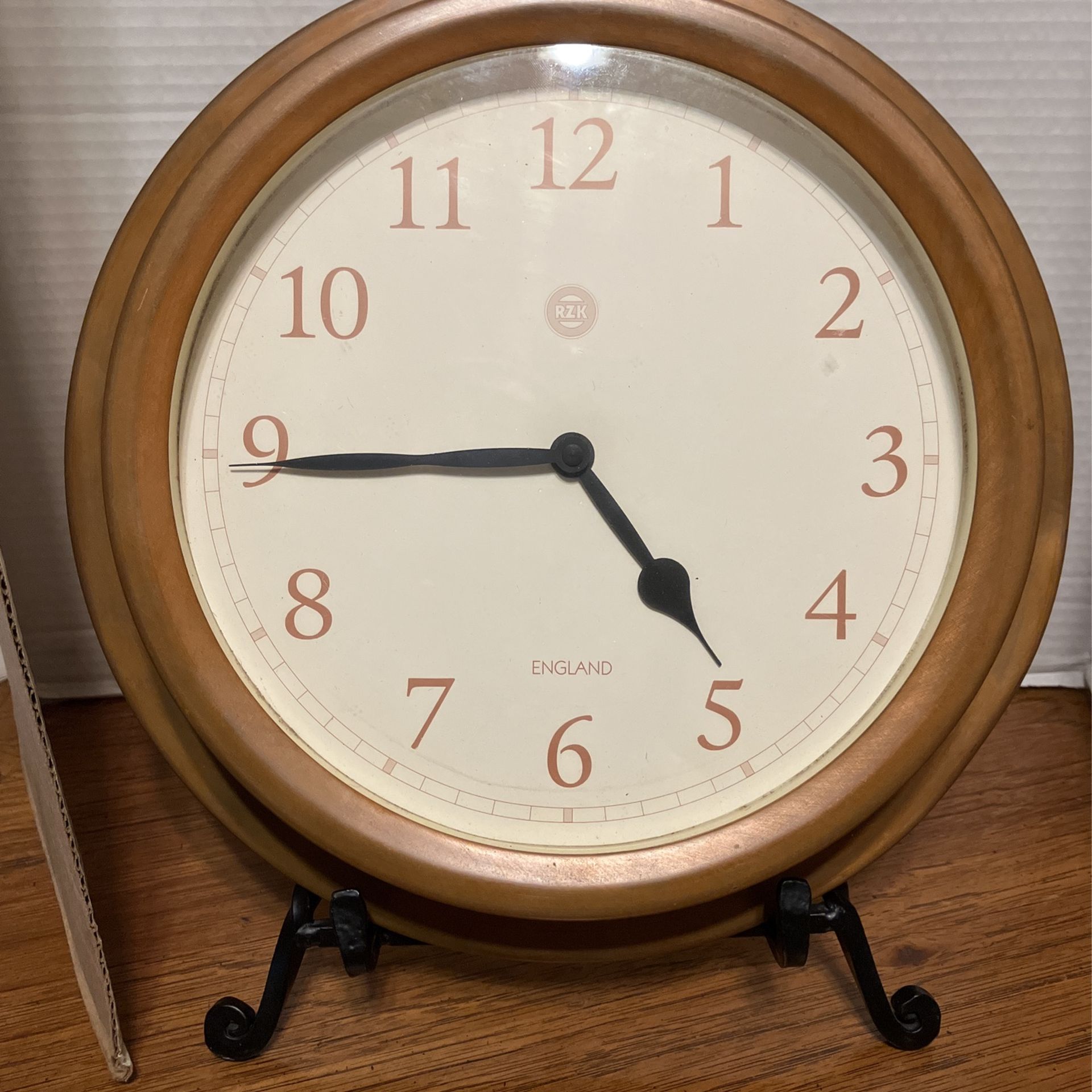 Vintage RZK 60/70s Battery Wall Clock Copper Ship Nautical Style Made in England