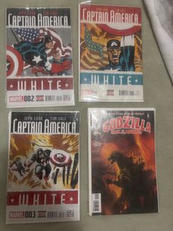 Comic Book Lot - Captain America: White #1-3 & Godzilla #12 (IDW)