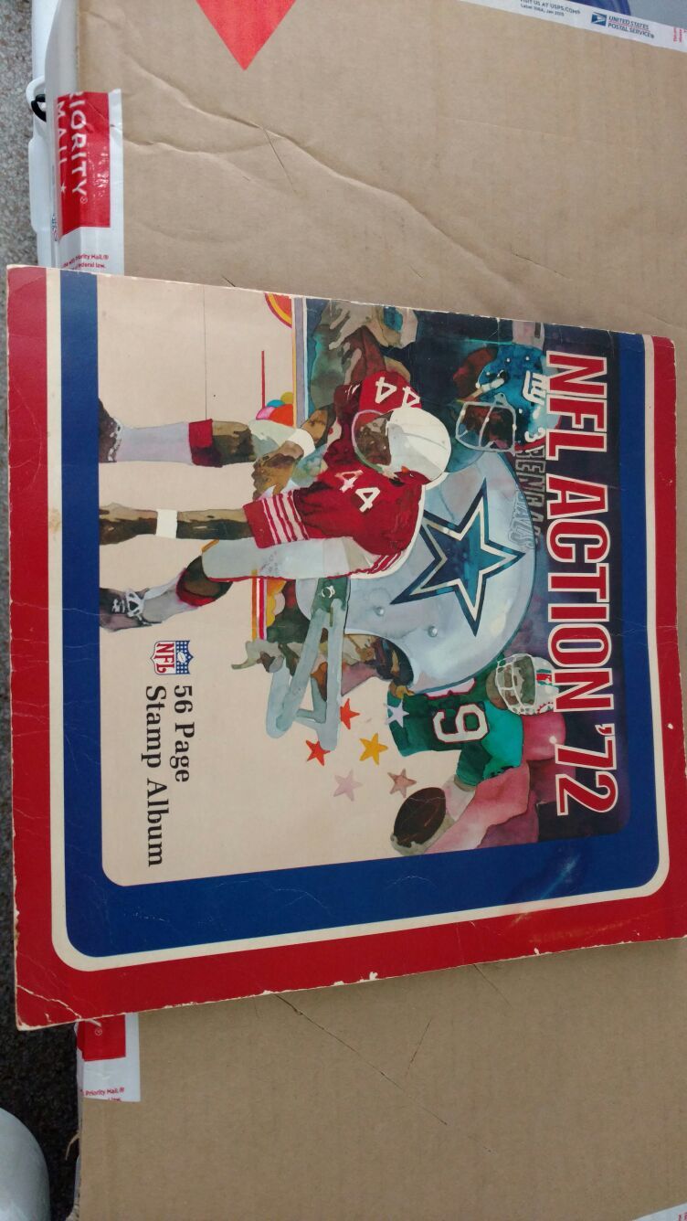 1972 NFL action 56-page stamp album
