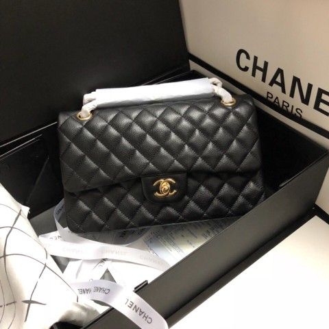 Classic Flap Black with Gold Hardware