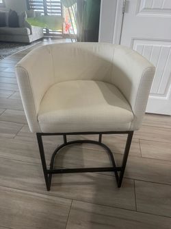 Upholstered Counter Stool with Metal Base