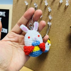 Stum Stum Red Eyes Bunny | Amigurumi Keychain | Crochet4love