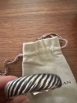David Yurman Wide Cable Cuff Bracelet — Sterling Silver — Authentic