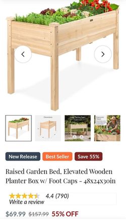New in box wood planter 48x24x30