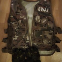 Kids Swat Vest And Gloves