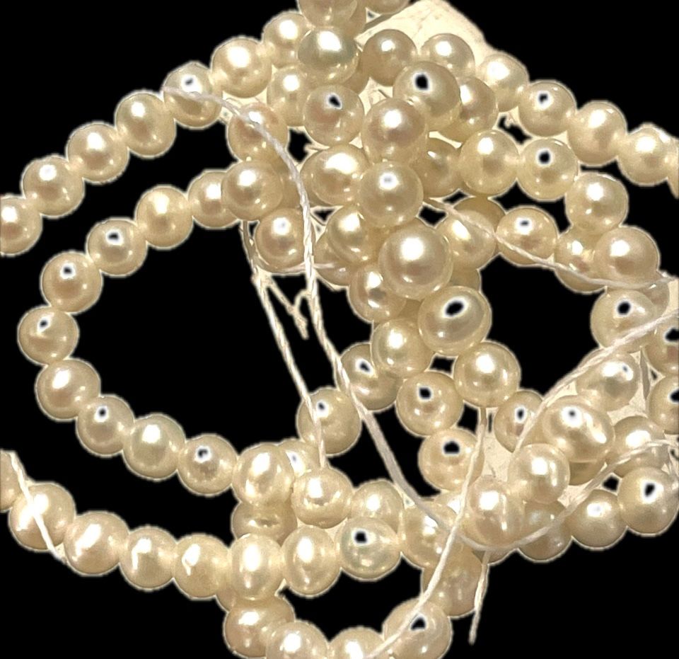 New Strand Of 4mm Round Pearls