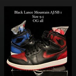 Nike Air Jordan Retro 1 Sb Black Lance Mountain Size 9.5