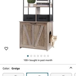 Dwanton Greige Cat Furniture Shelf With Entrance 