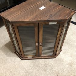 16in Tall Wooden Bread Box With Vertical Doors 