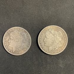 2 Morgan Silver Dollars