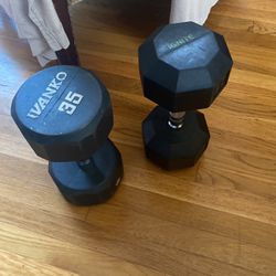 Two 35 Pound Dumbbells 