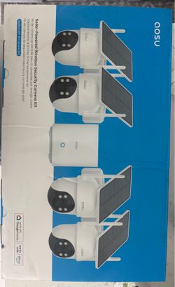 Aosu 4 solar cameras with home base kit.
