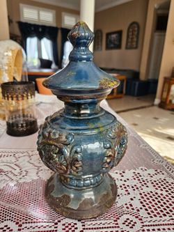 Blue/Green  VINTAGE TURKISH LAMP/CANDLE HOLDER