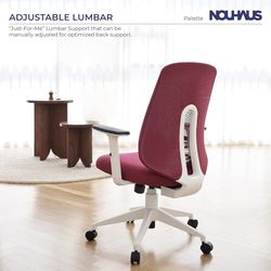 Mesh Office Chair with Adjustable Lumbar Support and Armrest Executive Chair Burgundy New