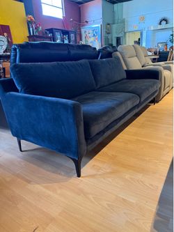 Danish Modern Velvet Sofa