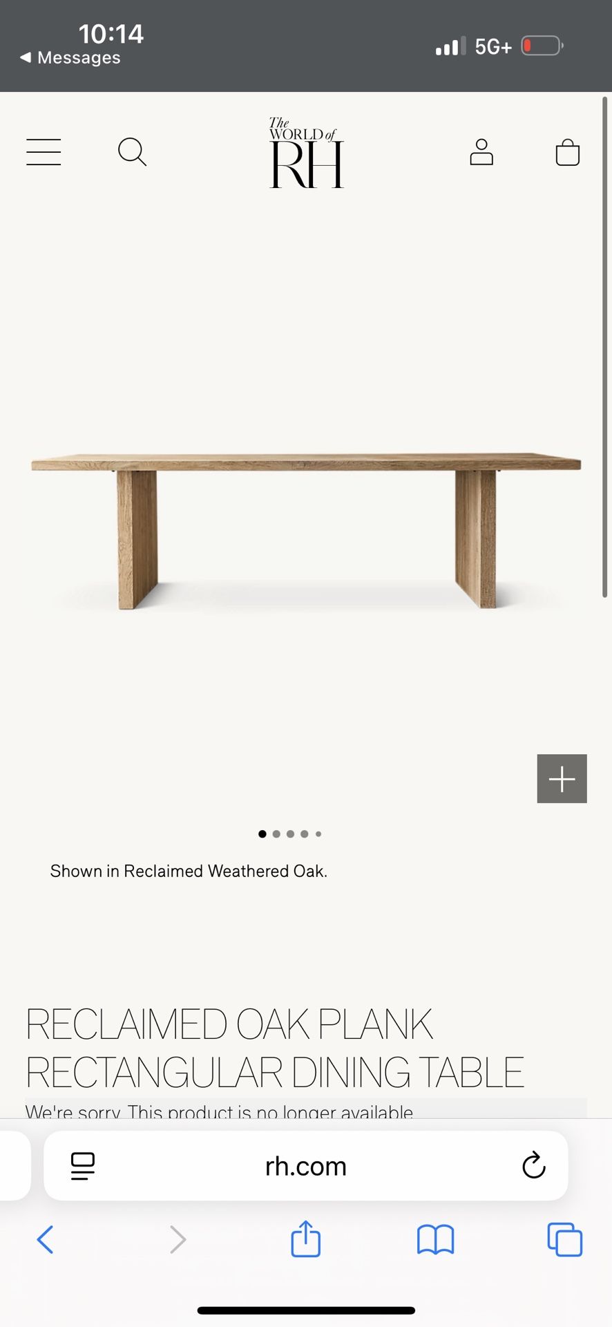 RH White Oak Table 